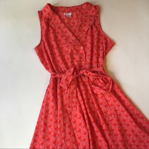 UO Cooperative Daisy Wrap Dress in Flamingo Print - Picture 3 of 7